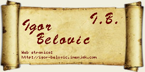 Igor Belović vizit kartica